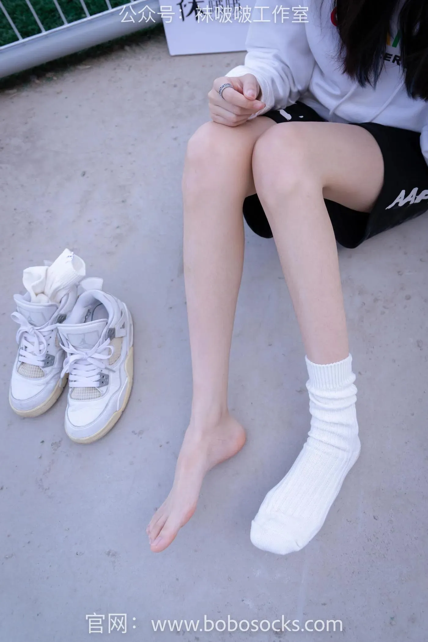[BoBoSocks袜啵啵]NO.103 稚予-AJ篮球鞋、白棉袜、裸足 [134P]插图6